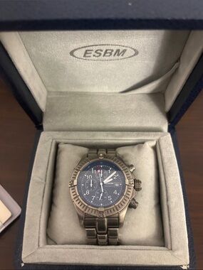 ESBM Chronograph Stainless Steel Watch - Blue Dial